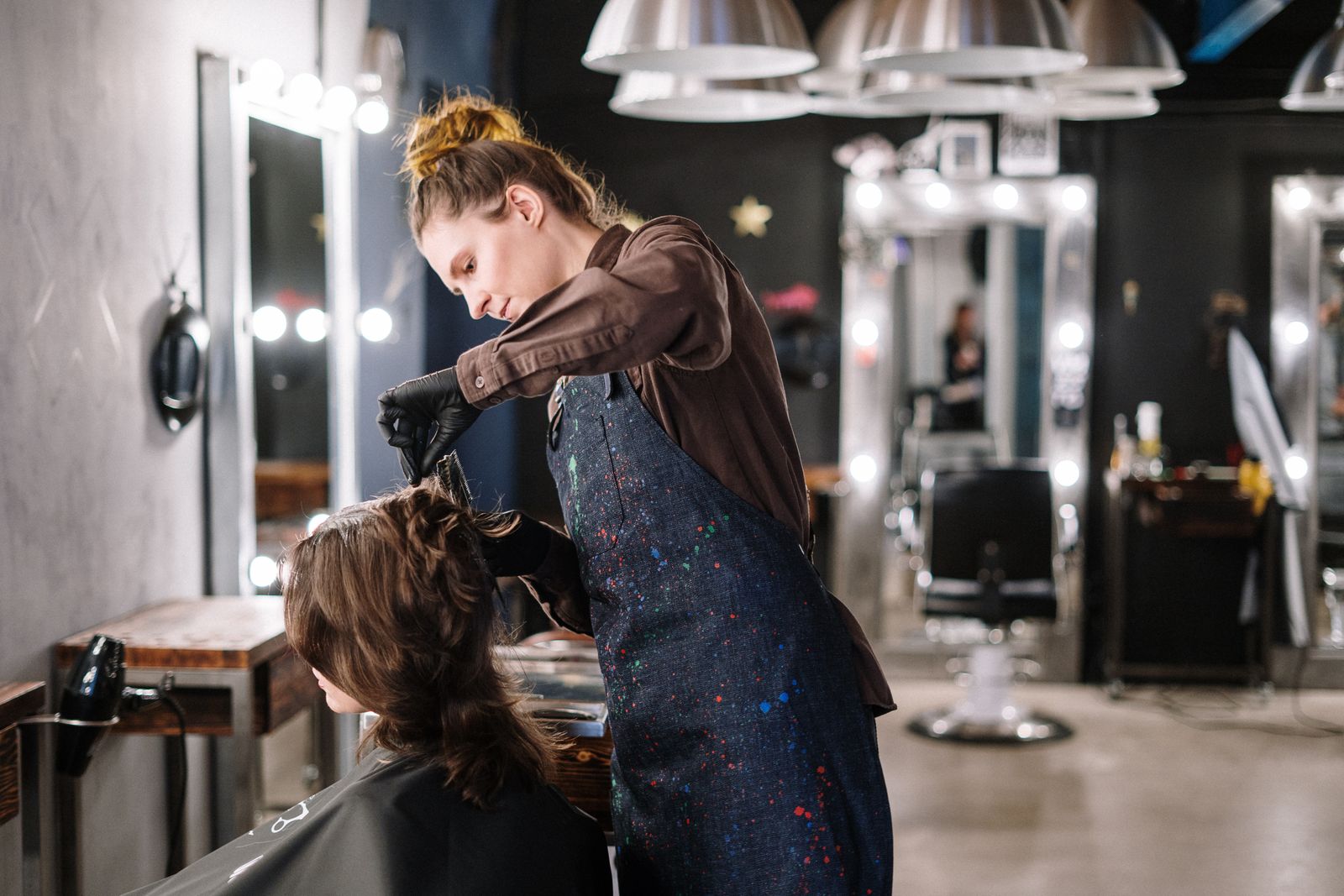 Hair treatment at the basin