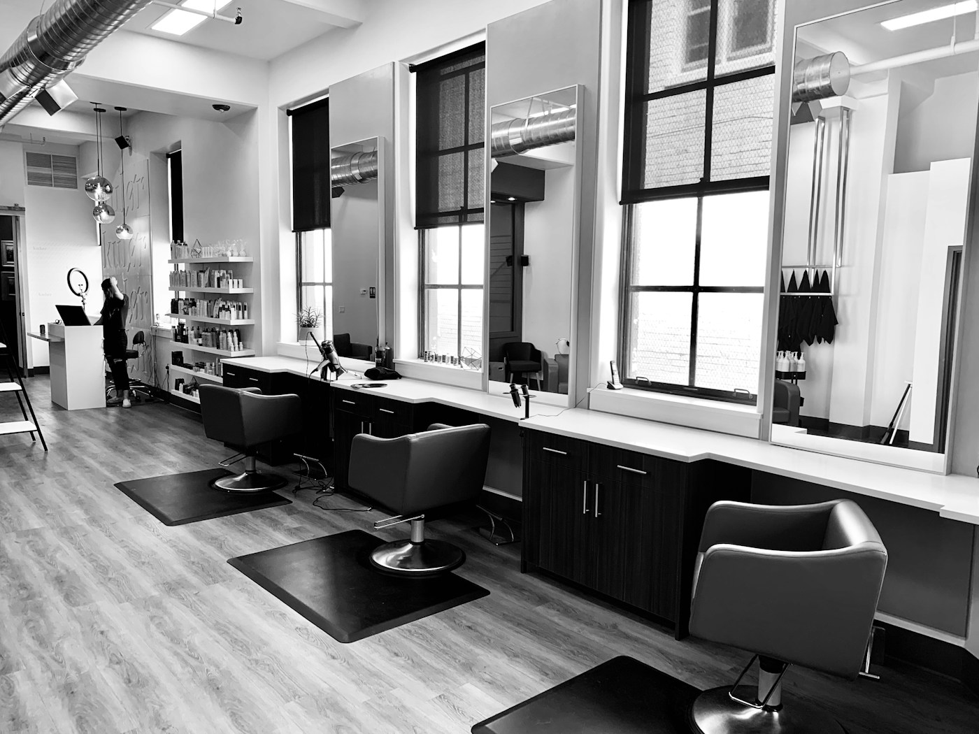 Hair wash area in a luxury salon