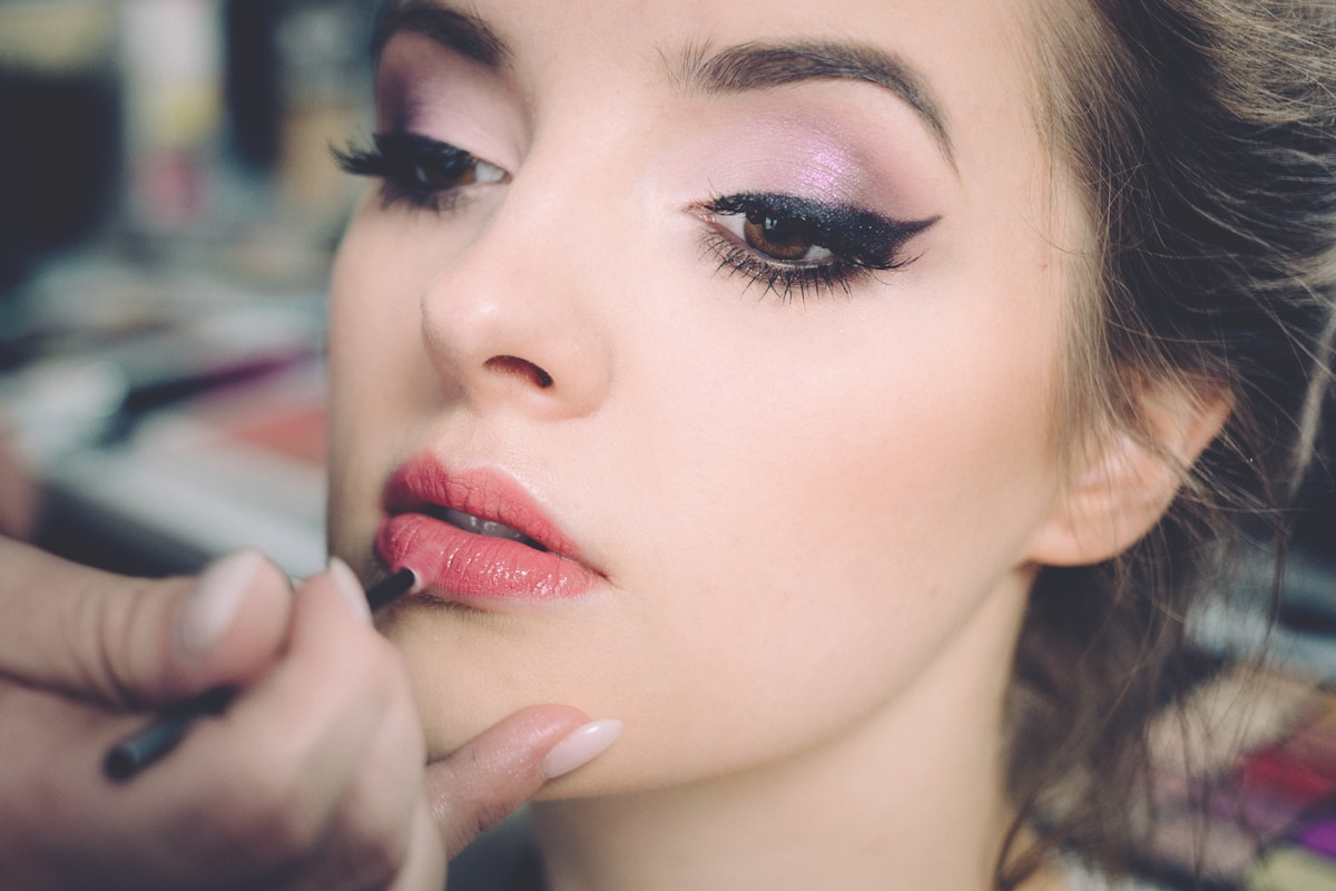 Portrait of a woman with soft, editorial makeup